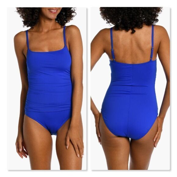 La Blanca | "Island Goddess" One-Piece Swimsuit - size 12 in Cobalt Blue - Picture 1 of 13